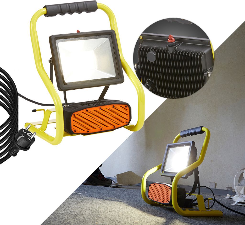 LED Baustrahler Arbeitsstrahler 30W 4000K Tageslichtweiß mit Bluetooth Lautsprecher IP44