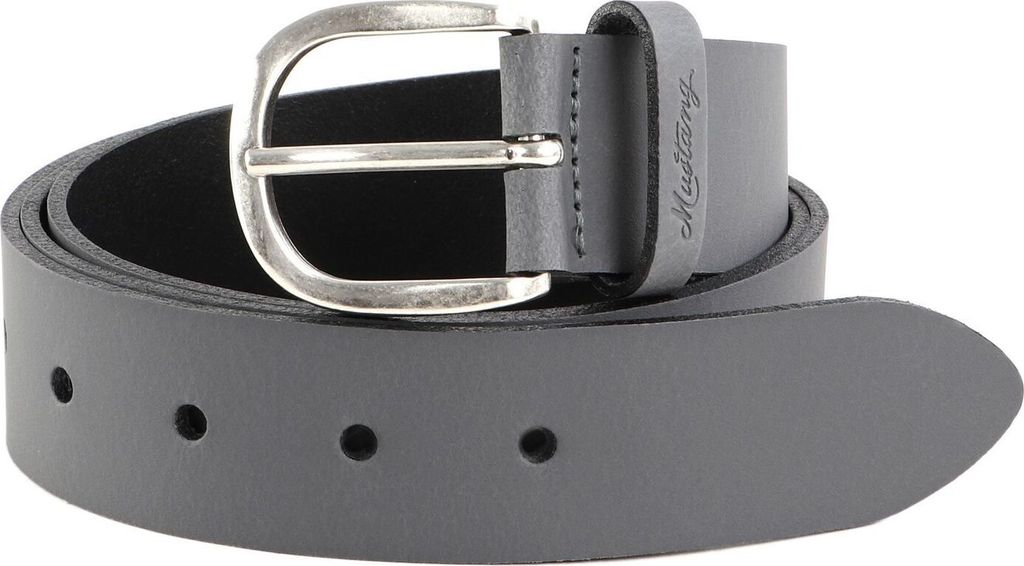 MUSTANG Leder Gürtel Female Belt 3.5 W85 Grey dunkelgrau