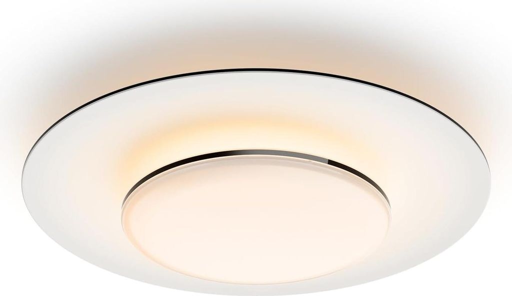 Philips LED SceneSwitch Garnet Deckenleuchte (30 W), LED Leuchte mit drei Dimmstufen und warmweißem Licht, LED Beleuchtung mit EyeComfort, schwarz
