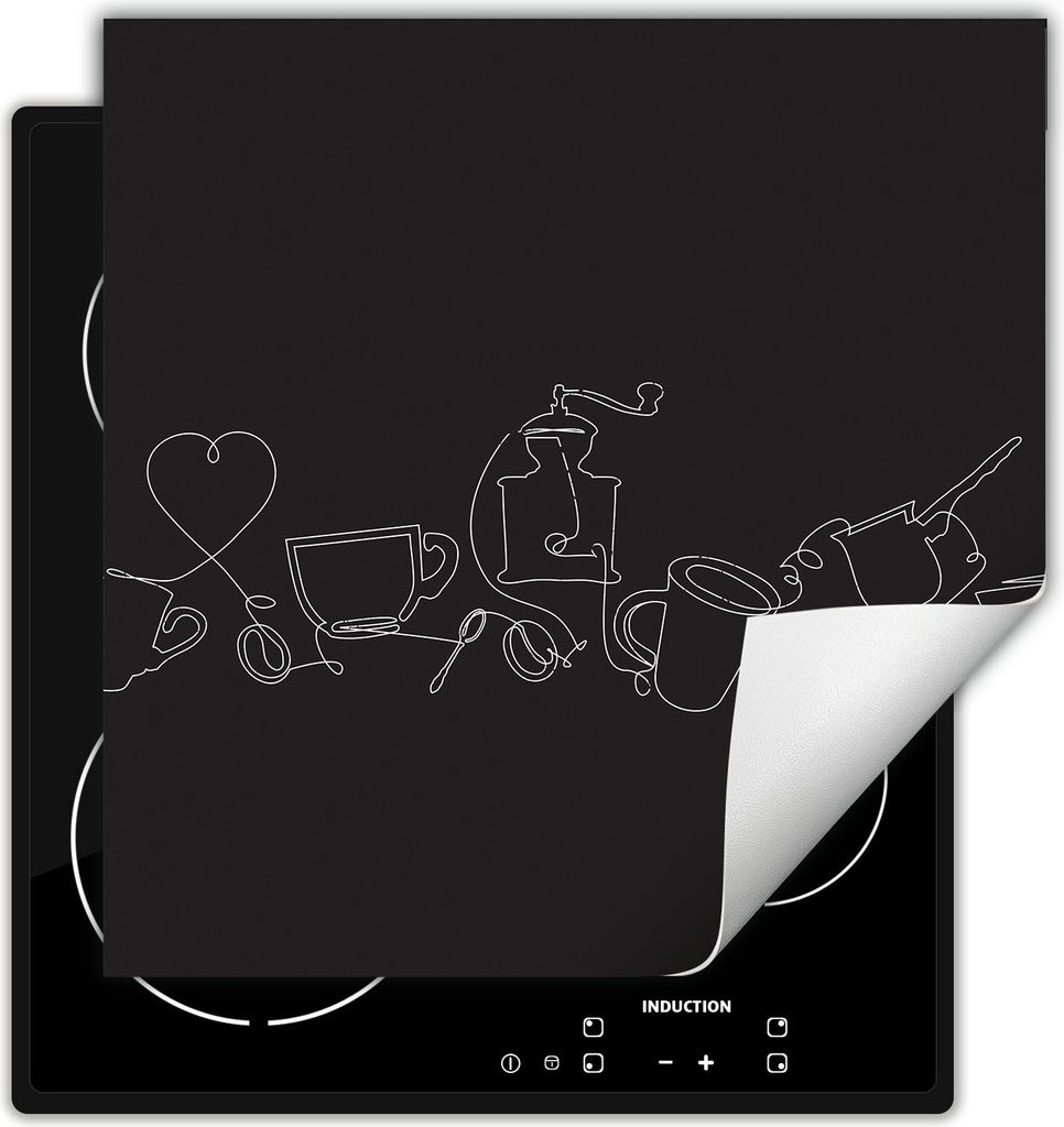 DarHaus Herdabdeckplatte 60x52 cm Anti Rutsch Matte Aufrollbar, dunkelgrau - Küche