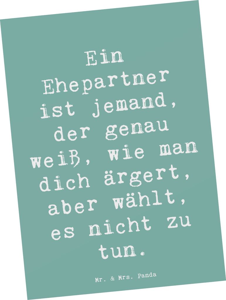 Mr. & Mrs. Panda Postkarte Spruch Ehepartner Liebe - Produktbild 