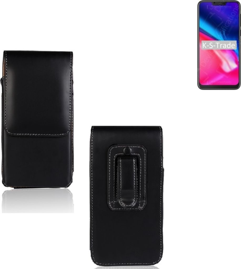 K-S-Trade Gürteltasche kompatibel mit Cubot P20 Schutz-Hülle Handy-Hülle mit Magnetverschluss Holster in schwarz