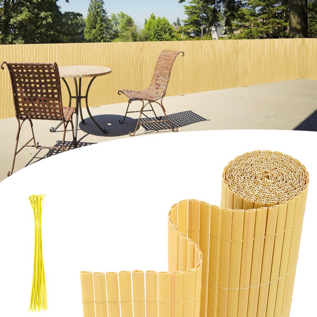 Yakimz PVC Sichtschutzmatte UV-Schutz Sichtschutzzaun Balkon Terrasse Windschutz Sichtschutz Outdoor Balkonverkleidung Wetterfest für Balkon Garte...