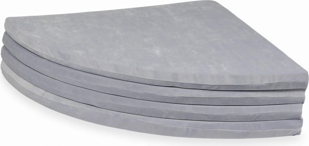 Spielmatte 160cm für Kinder rund faltbar – Samtig weiches Hellgrau