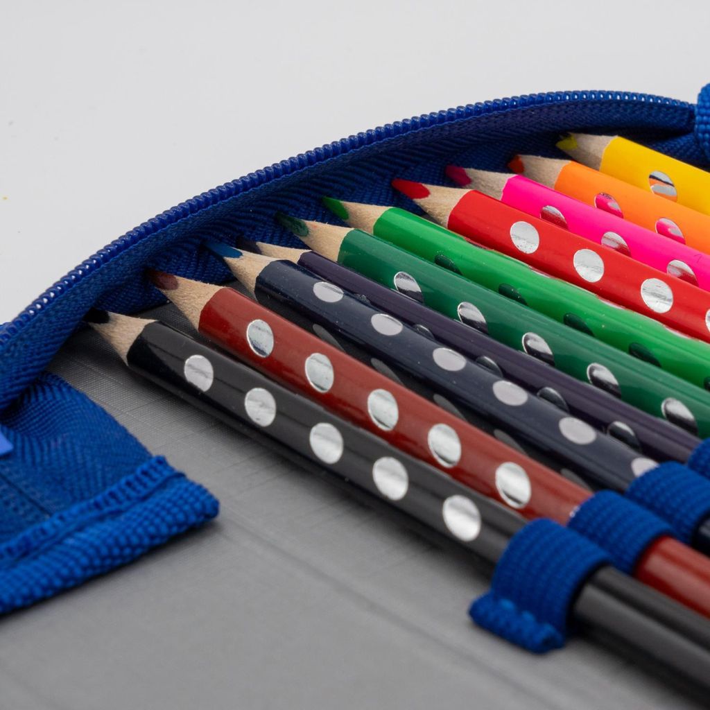 itenga Feder Mäppchen Etui POLIZEI 28 teilig gefüllt 1 Zipper Federmappe