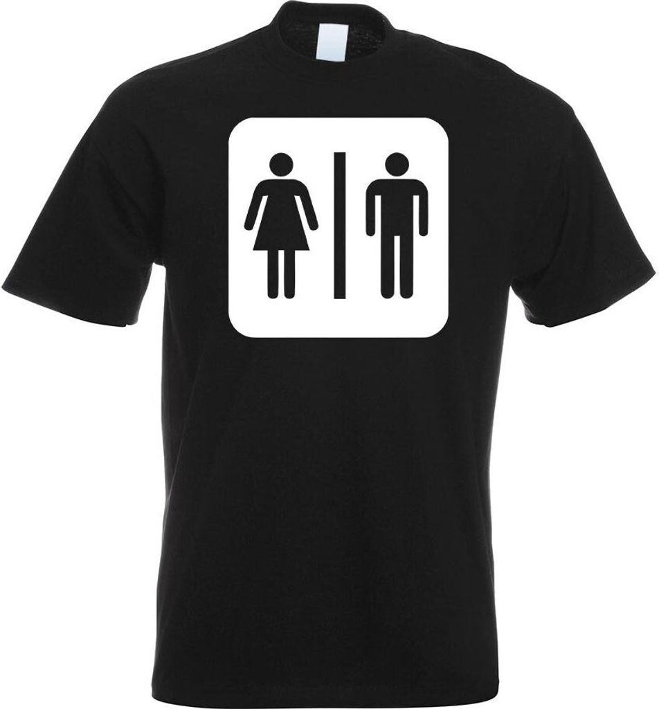 Kiwistar - T-Shirt - schwarz - WC Toilette Piktogramme Herren Funshirt Bedruckt Design Sprüche Spruch Motive - mit Motiv Bedruckt - Funshirt Desig...