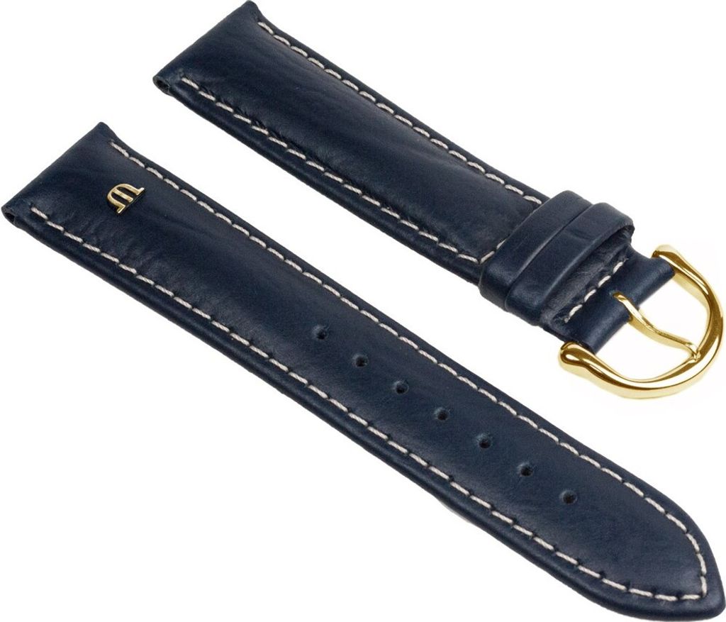 Maurice Lacroix Uhrenarmband Kalbsleder Büffelkalb 25621G, Farbe:blau