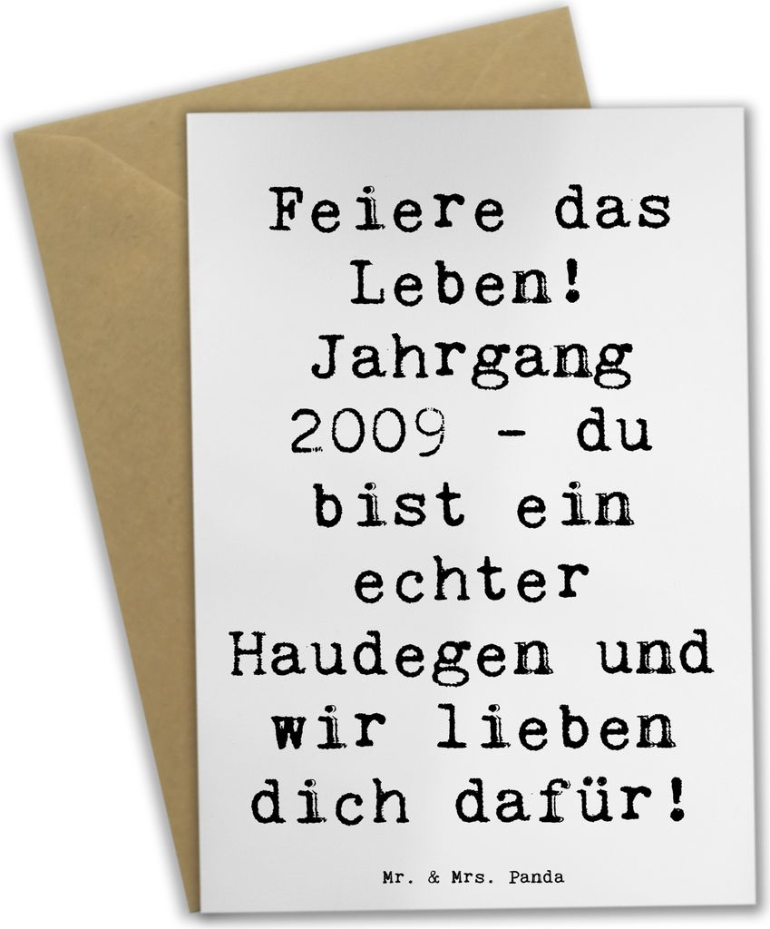 Mr. & Mrs. Panda Grußkarte Spruch 2009 Geburtstag - Weiß - Produktbild 