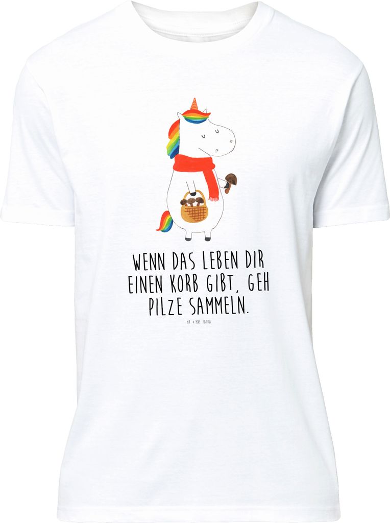 Mr. & Mrs. Panda Tshirt Einhorn Pilz - Weiß - Geschenk, Einhörner, S T-Shirt, Shirt, Jersey-Shirt, Basic-Shirt, Unicorn, Motivation, Pilze, Liebe...