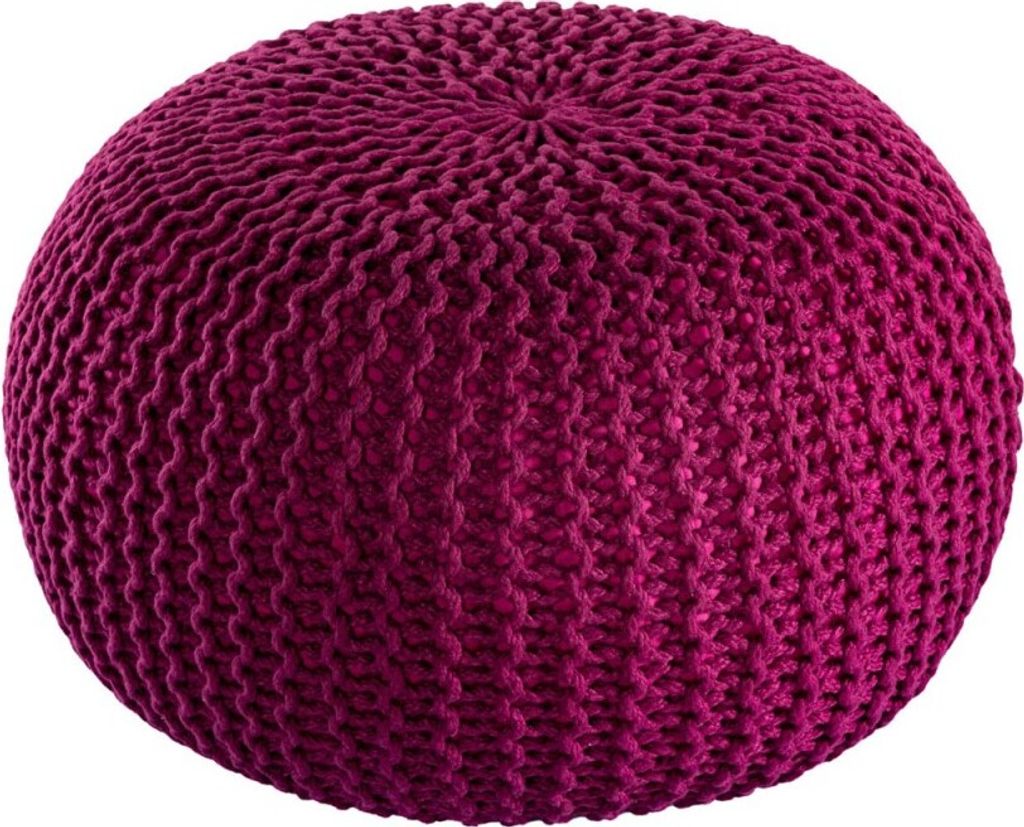 Soma Pouf PREMIUM ø45cm Sitzhocker Strickpouf Innen Terrasse Pool Garten nachhaltig bordeaux - amaranth
