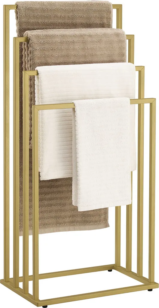 Valora Portasciugamani 4 Pioli Oro - Acciaio Inox e Design Stand-alone