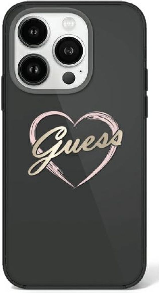 Guess GUHCP16XHCHGSPK iPhone 16 Pro Max 6.9" schwarz hardcase IML Heart Schutzhülle