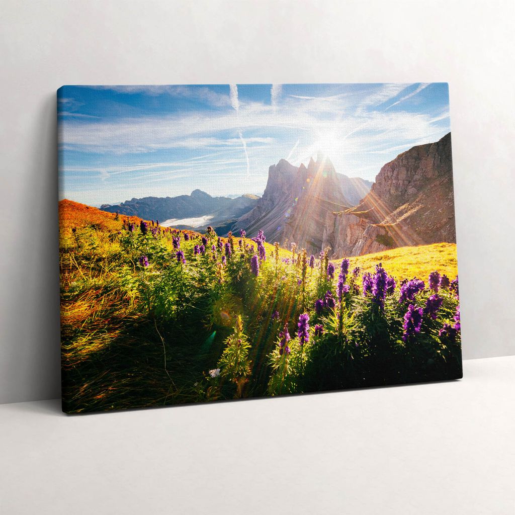 Lavendelwiese – Leinwandbild Wandbild – 80x60 cm – Leinwandbilder – Wandbilder – Schlafzimmer – Flur