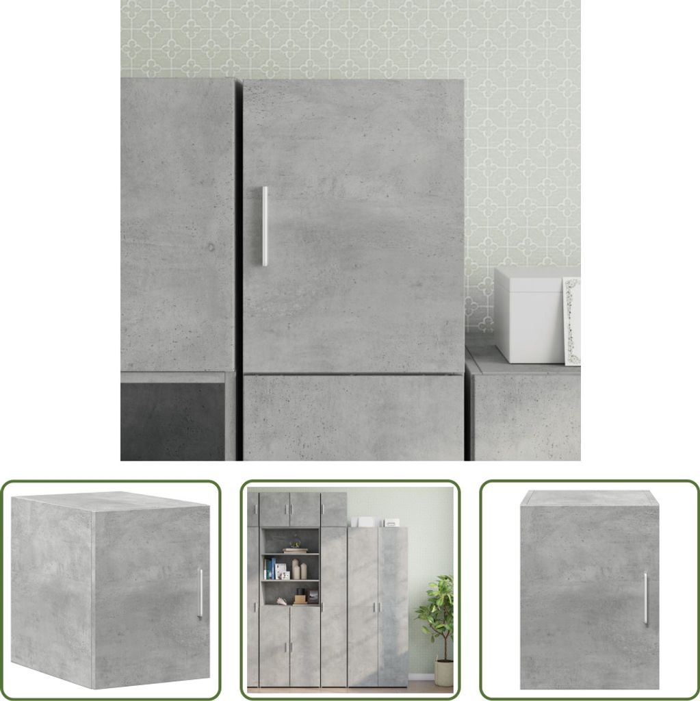 The Living Store Wandschrank Betongrau 30x42,5x40 cm Holzwerkstoff