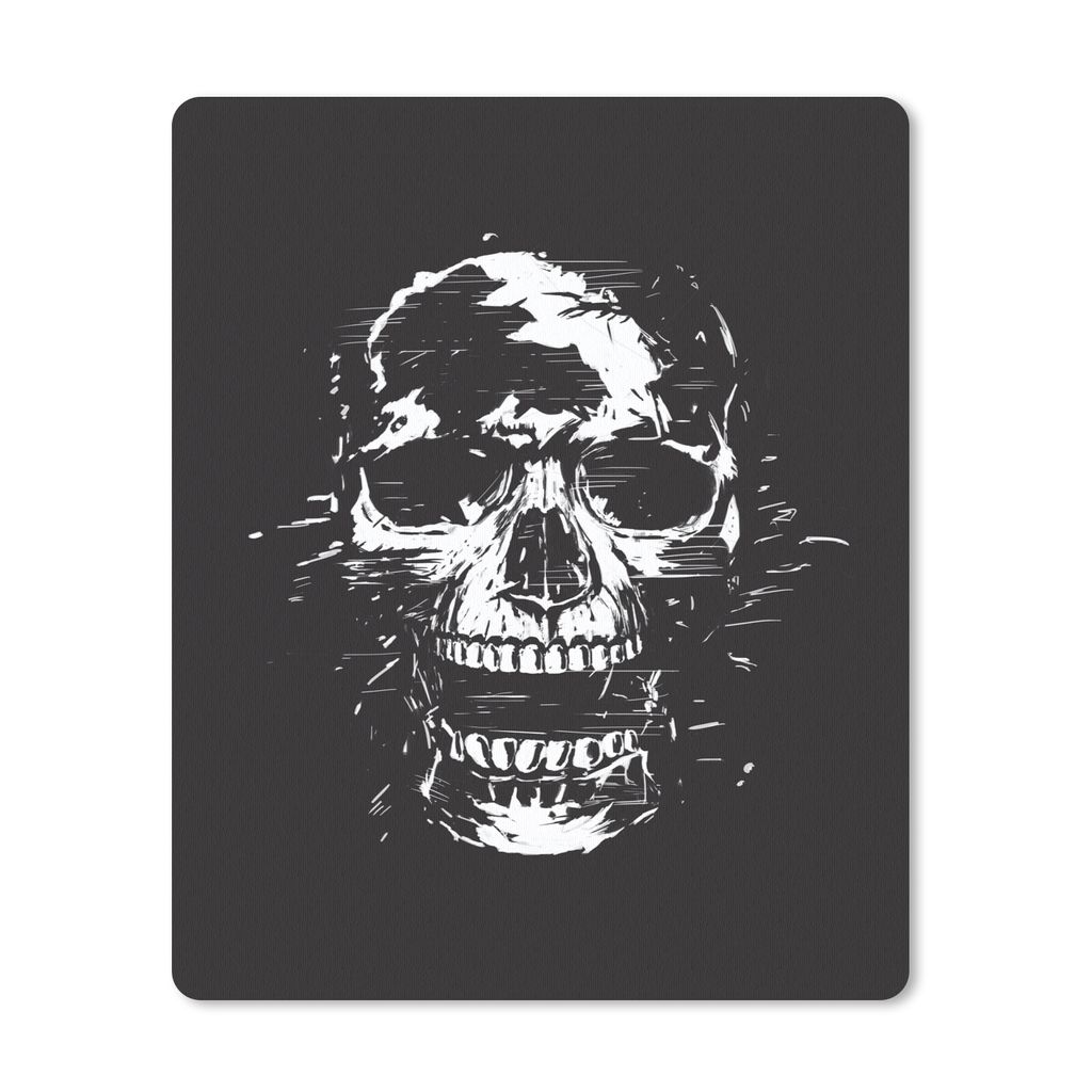 MuchoWow Mauspad Mousepad Totenkopf - Schwarz - Weiß - Abstrakt - Totenkopf 19x23 cm - Mousepads - Maus Mat - Pad - Mausunterlage - Mauspads - S...