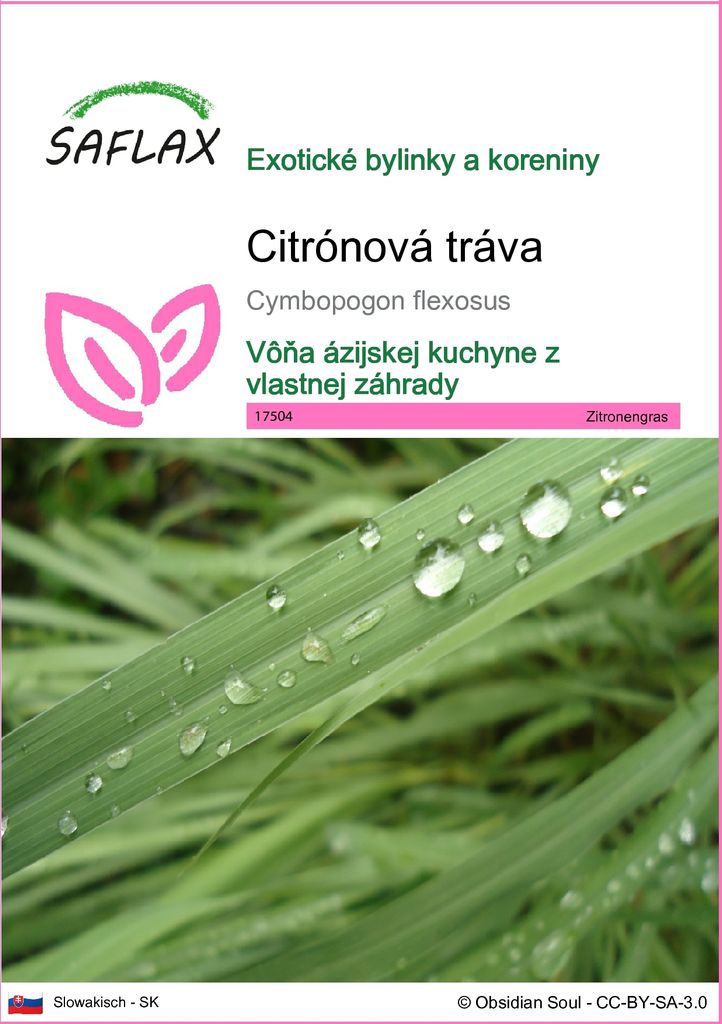 SAFLAX - citrónová tráva - Cymbopogon flexosus - 50 Semená Obrázok produktu 