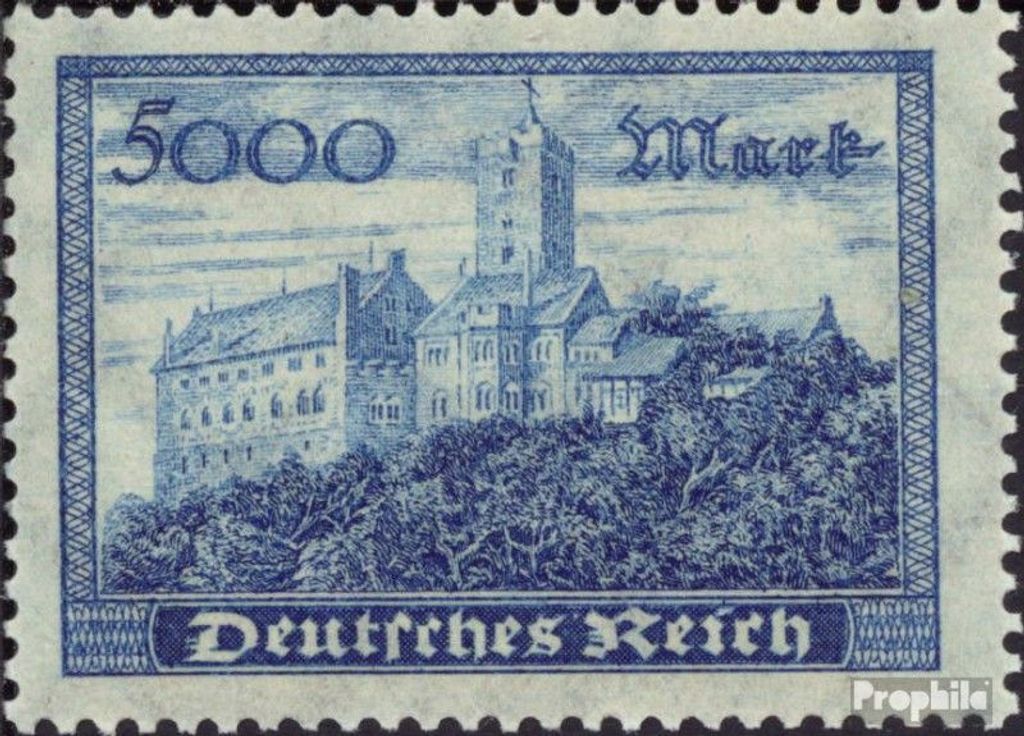 Briefmarken Deutsches Reich 1923 Mi 261b gestempelt Wartburg und Kölner Dom