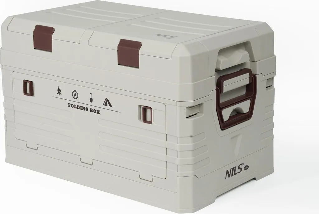 Coffre de rangement de camping pliable 50L avec couvercle robuste gris