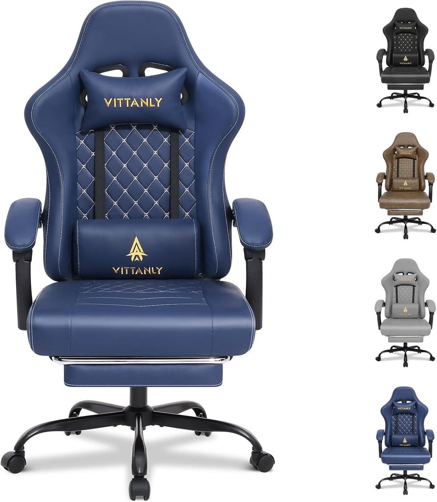 1 Stück Gaming Stuhl,Mit Kissen,Taillenkissen und Produktbild 