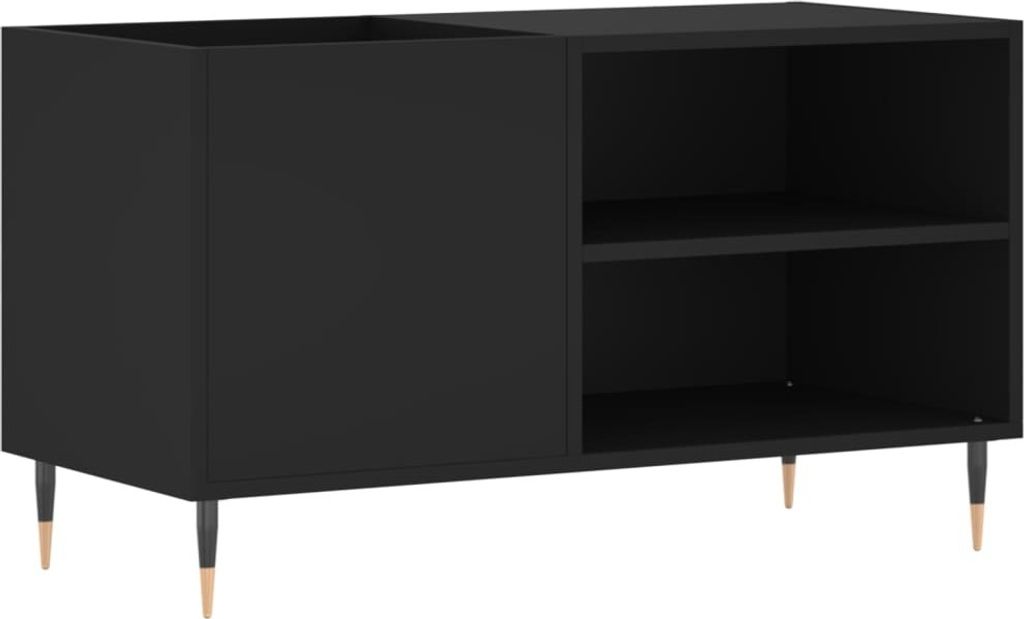 Plattenschrank Schwarz 85x38x48 cm Holzwerkstoff