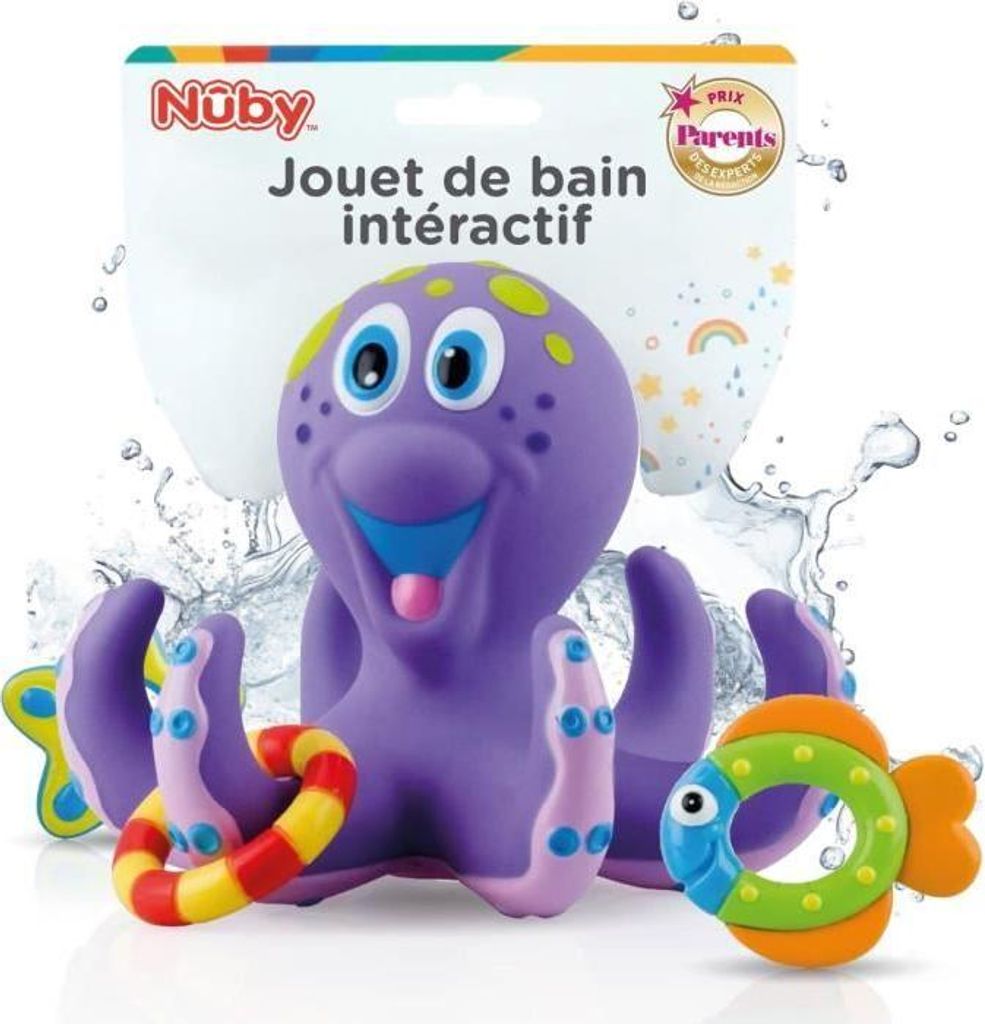 Badespielzeug - NUBY - Schwimmender interaktiver Oktopus - Baderinge - Lila