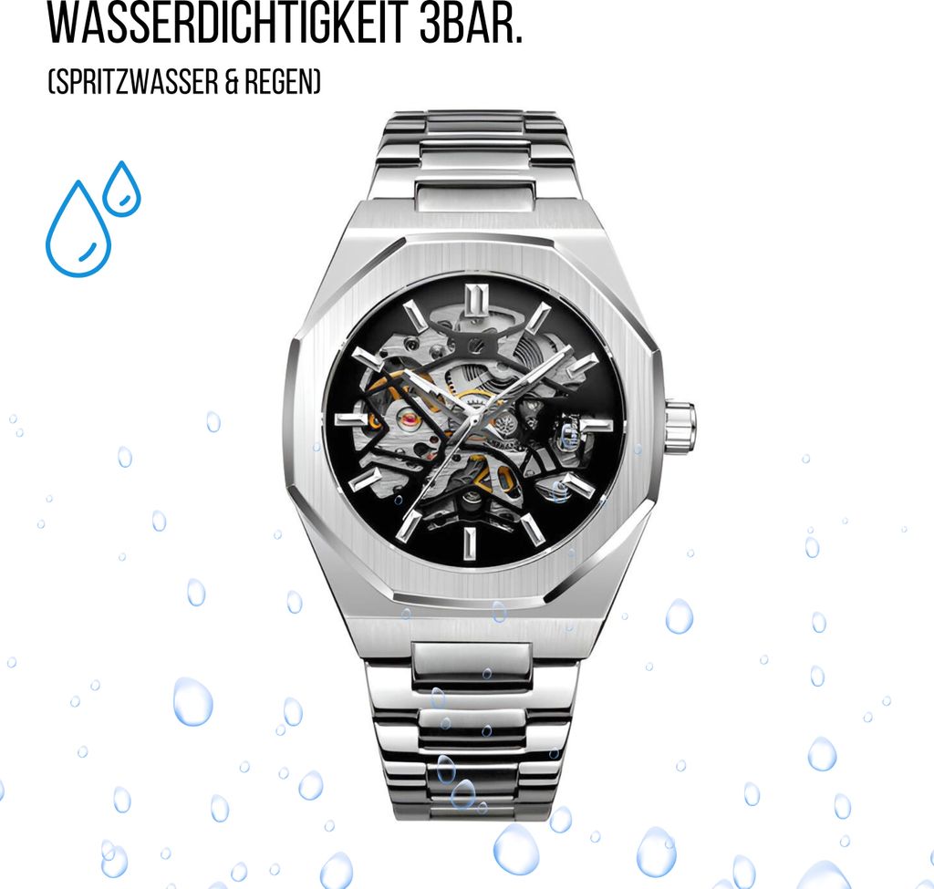 Pagani Design Herren Automatikuhr Diamant Regenbogen Automatik