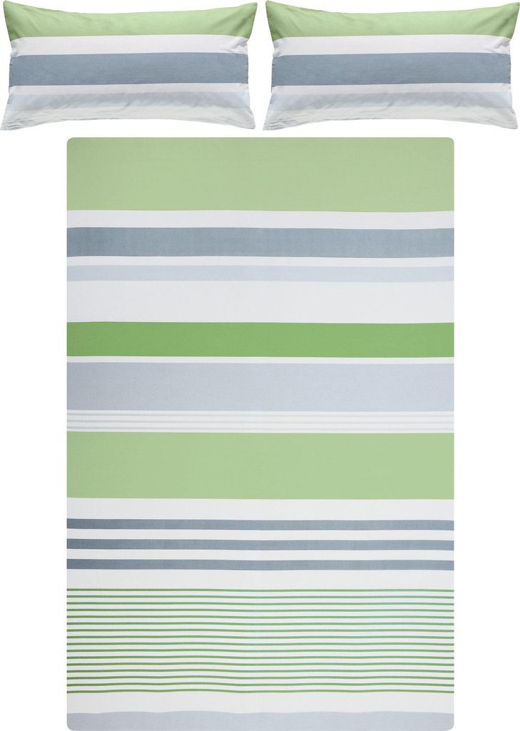 REDBEST Bettwäsche grün 1x 200x200 cm + 2x 40x80 cm