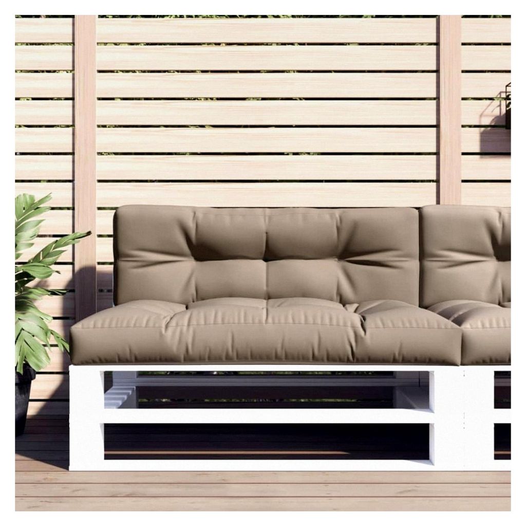 Palettenkissen 2er Set Taupe Stoff für Terrasse, Garten, Balkon
