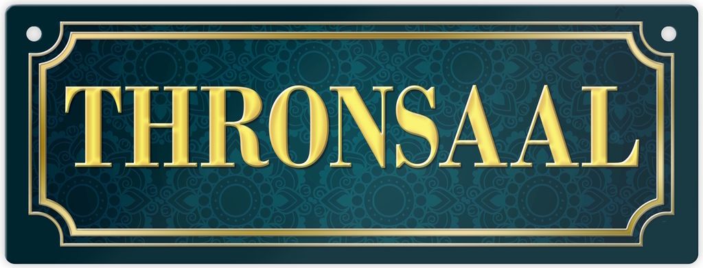 Toiletten Metallschild mit Spruch: Thronsaal WC Klo König Thron Königin Toilette