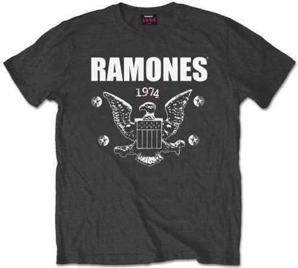 Ramones 1974 Eagle Charcoal Grey S Tričko Obrázek produktu 