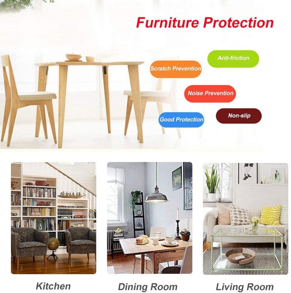 SOPOTUTU 16 Stück Weihnachts Stuhlsocken Rot - Rutschfeste Möbelbeinabdeckungen Für Festliche Dekoration