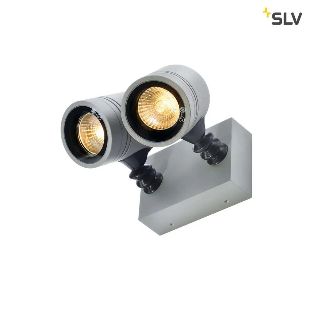 Éclairage de Façade et Terrasse Spot Double Myra Argenté Étanche IP55
