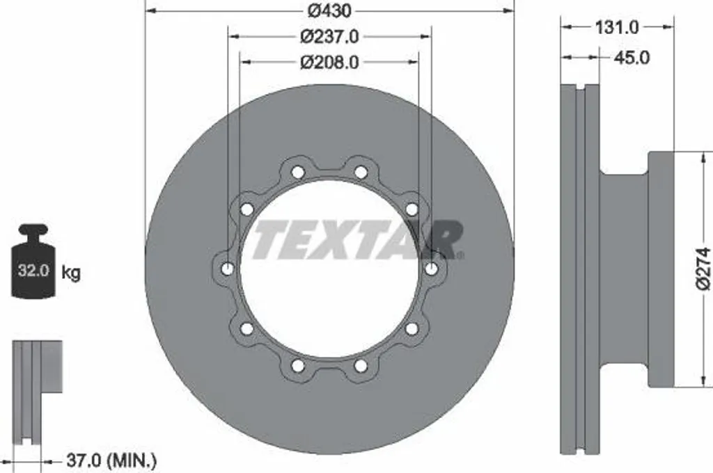 Disques de Frein TEXTAR 93088300 : Sécurité et Fiabilité pour SCANIA 4