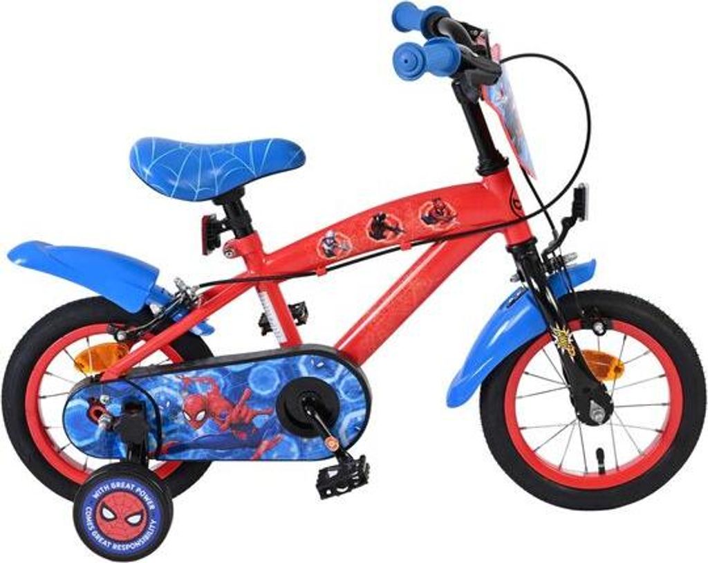 Spider-Man Kinderfahrrad - Jungen - 12 Zoll - Blau/Rot - Produktbild 