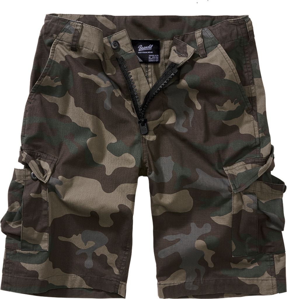 Brandit Kinder BDU Ripstop Shorts-kurze Hose Größe 122/128 Farbe Dunkles Tarnmuster