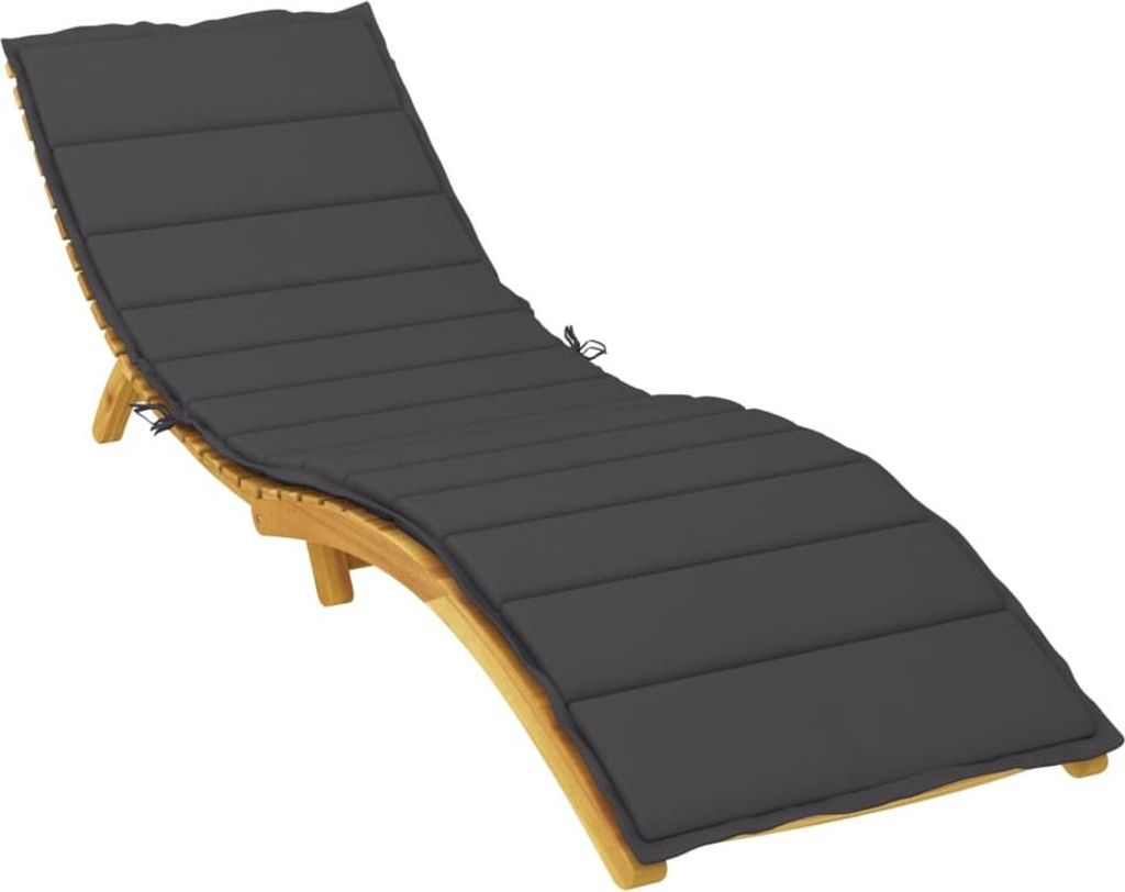 vidaXL Sonnenliegen-Auflage Schwarz 200x50x3 cm Oxford-Gewebe