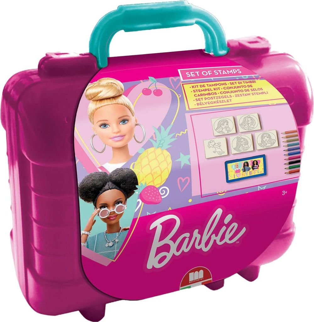 Multiprint Barbie kreative Reise Stempel- und Malkoffer für Kinder