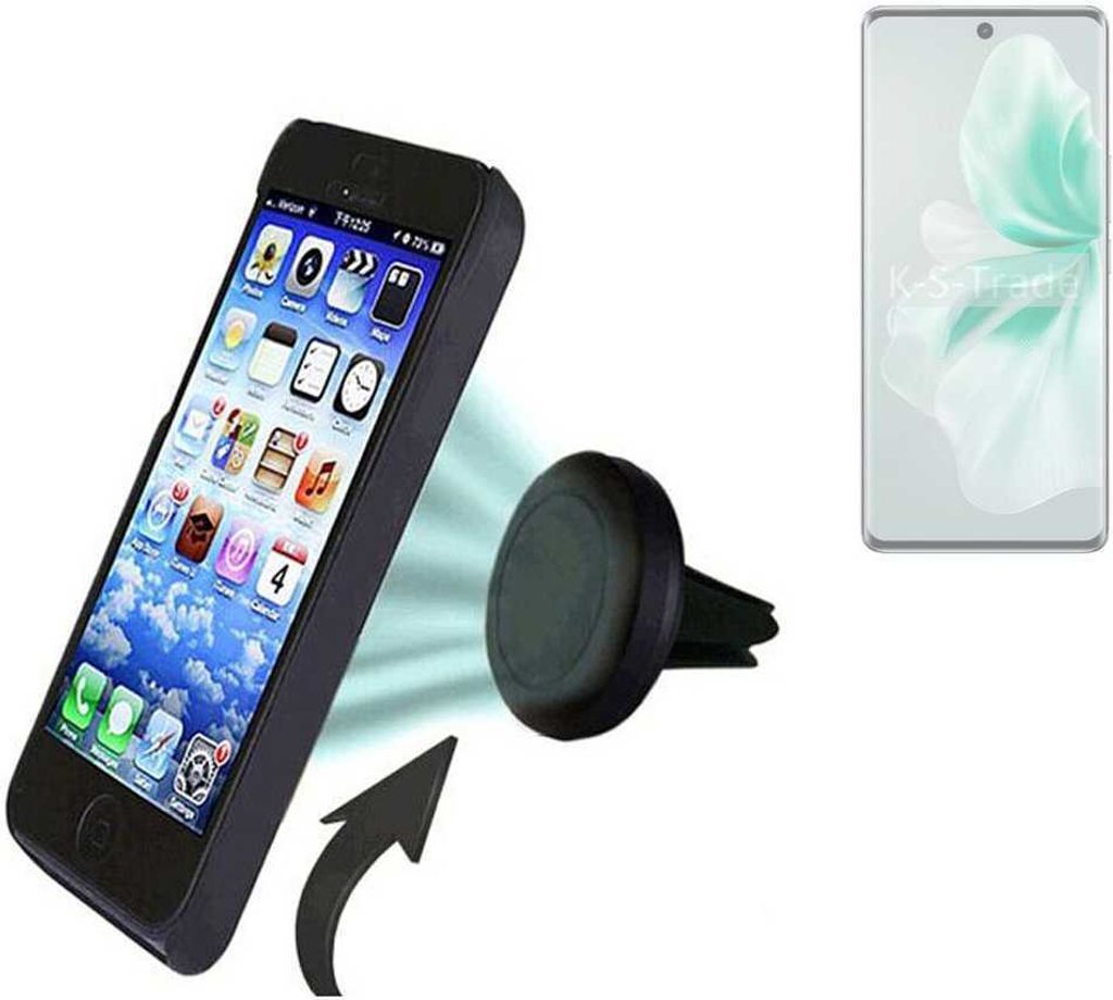 K-S-Trade Kompatibel mit Vivo V30 Auto Handy Halterung KFZ Halter Lüftungsgitterhalterung Air Vent mount Smartphone Halter