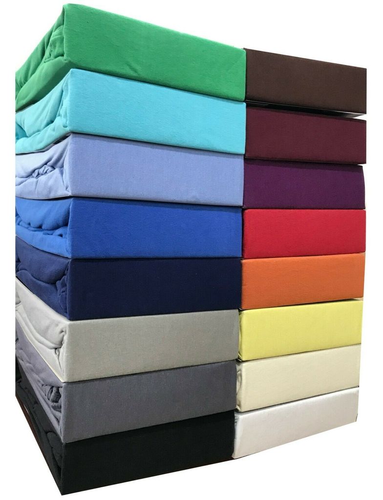 Boxspringbett Spannbettlaken Jersey 100x200 cm 100% Baumwolle Bettlaken Farbwahl