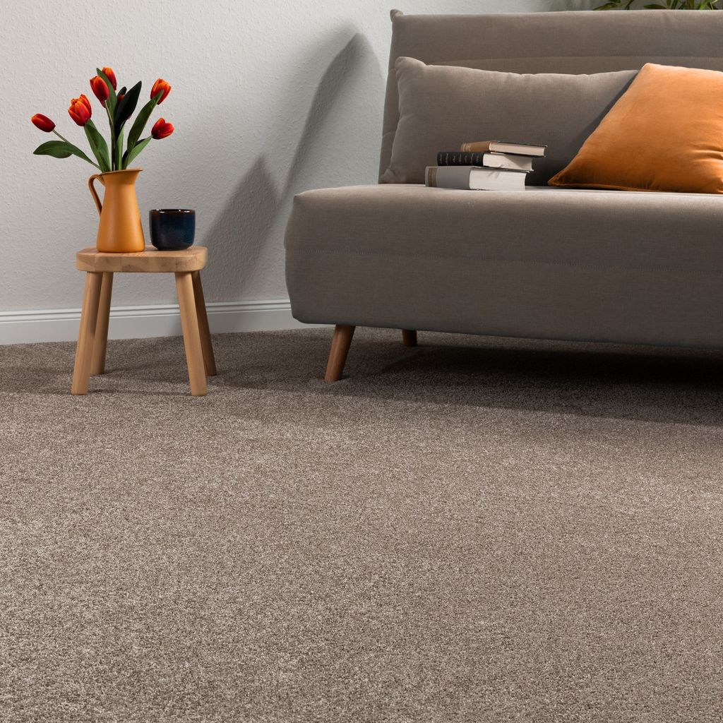 Steffensmeier Teppichboden Catania Meterware | Auslegware für Kinderzimmer Wohnzimmer Schlafzimmer | Braun, Größe: 100x800 cm