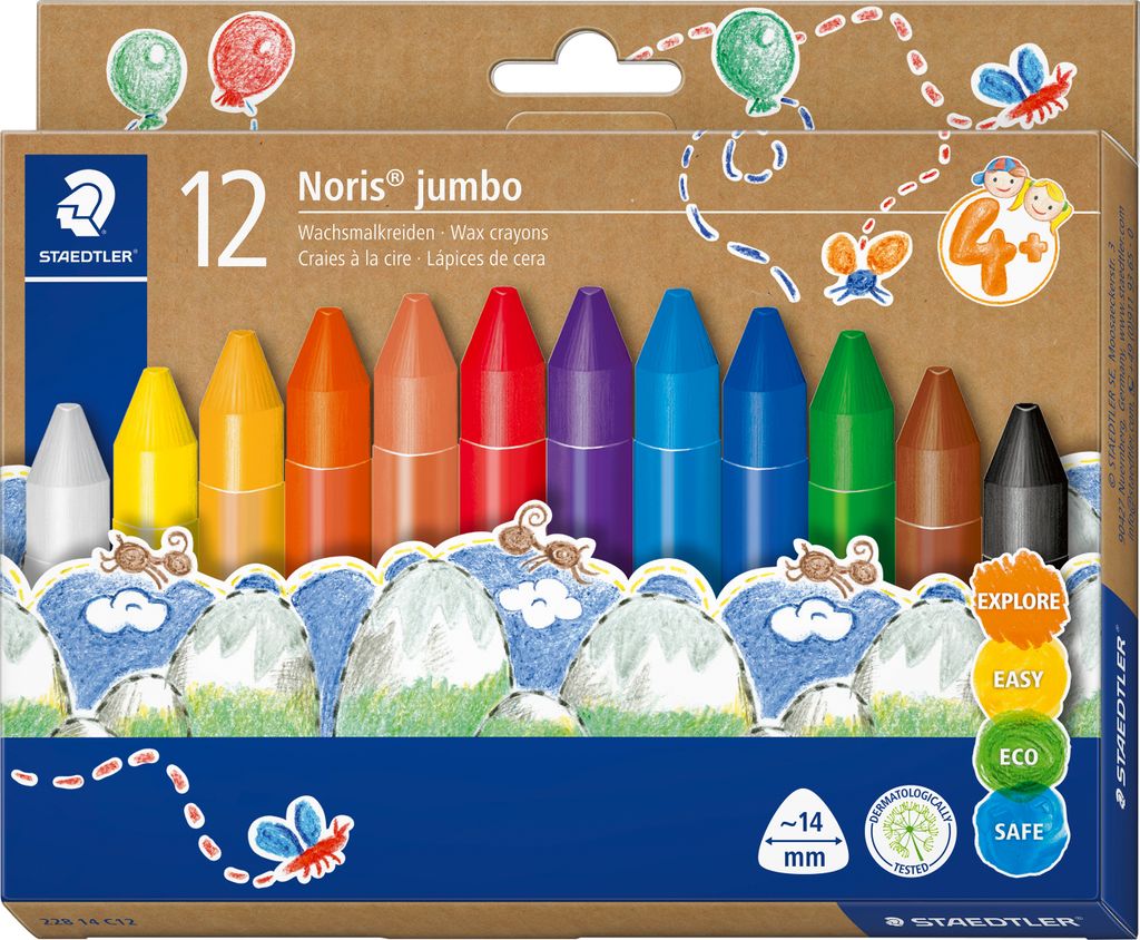 STAEDTLER Wachsmalkreide Noris jumbo 12er Kartonetui