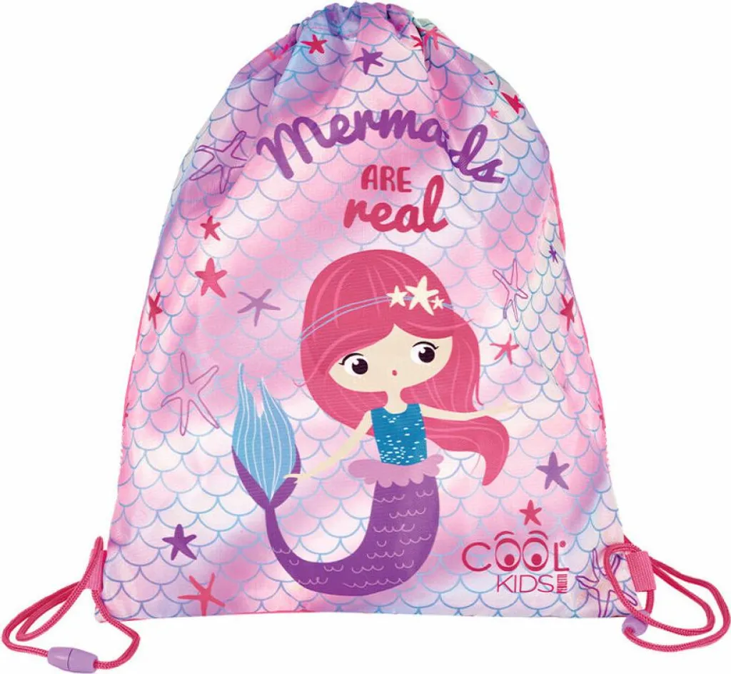 Zaino Sacco Perletti Mermaids Are Real - Tessuto Tecnico per Bambini