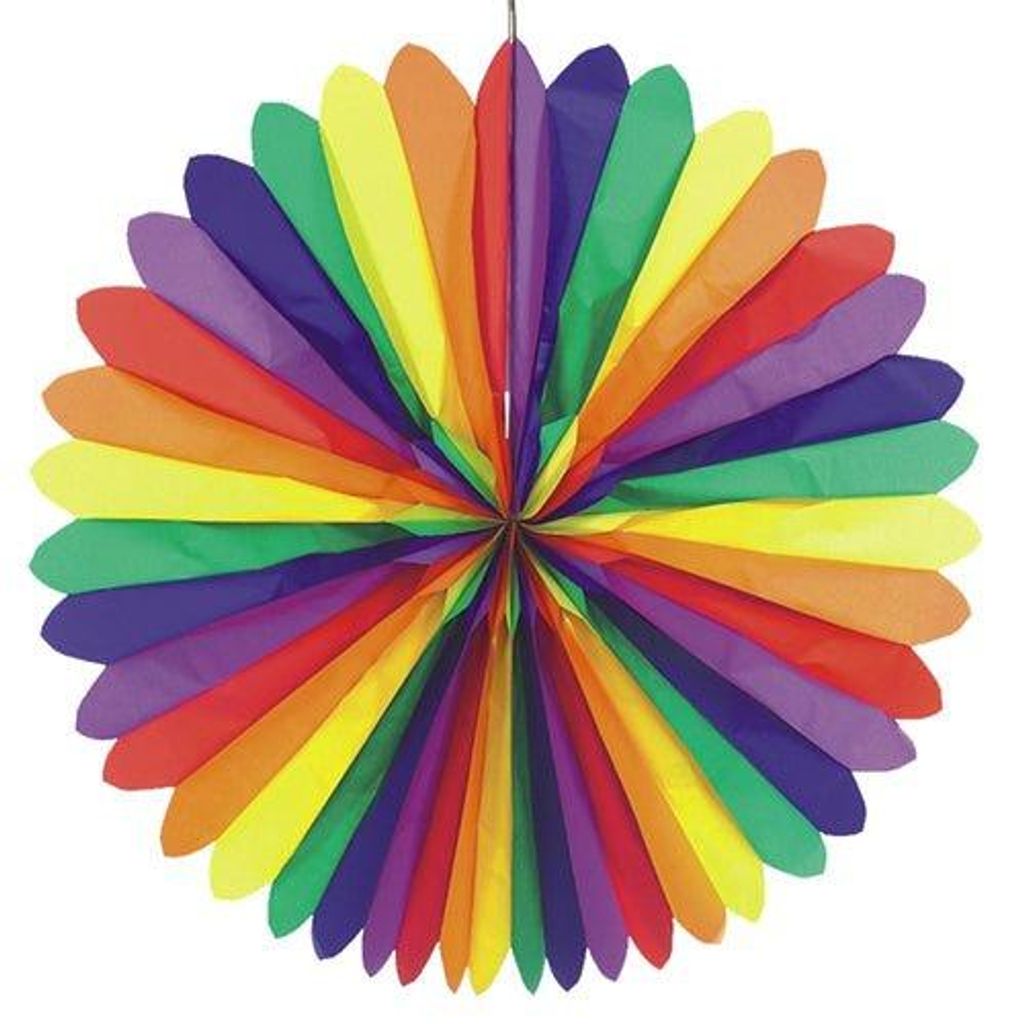 Papstar Dekofächer Ø 120 cm "Rainbow" schwer entflammbar, 3 Produktbild 