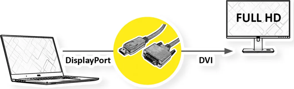 Câble DP vers DVI-D 5m VALUE Noir avec Connecteurs Mâles Renforcés - 2