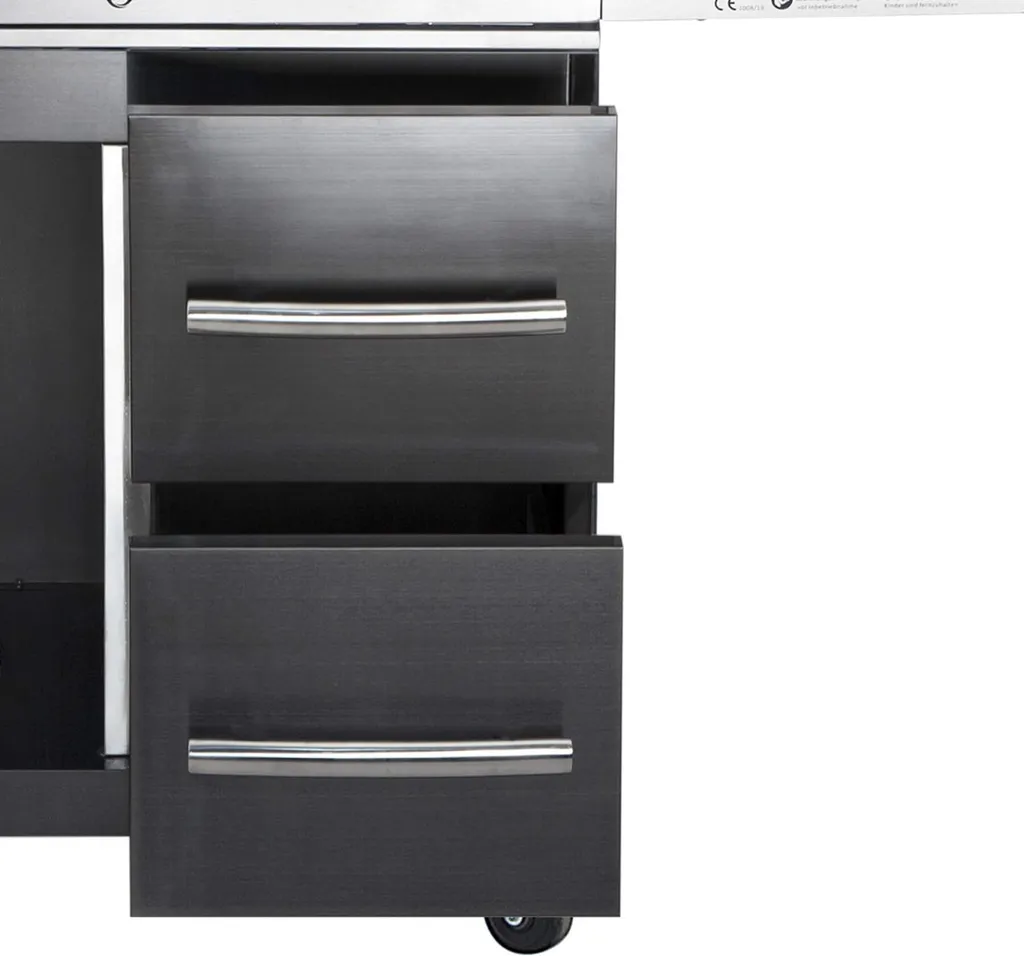 Module de rangement extérieur 2 tiroirs noirs pour cuisine d'été Modular