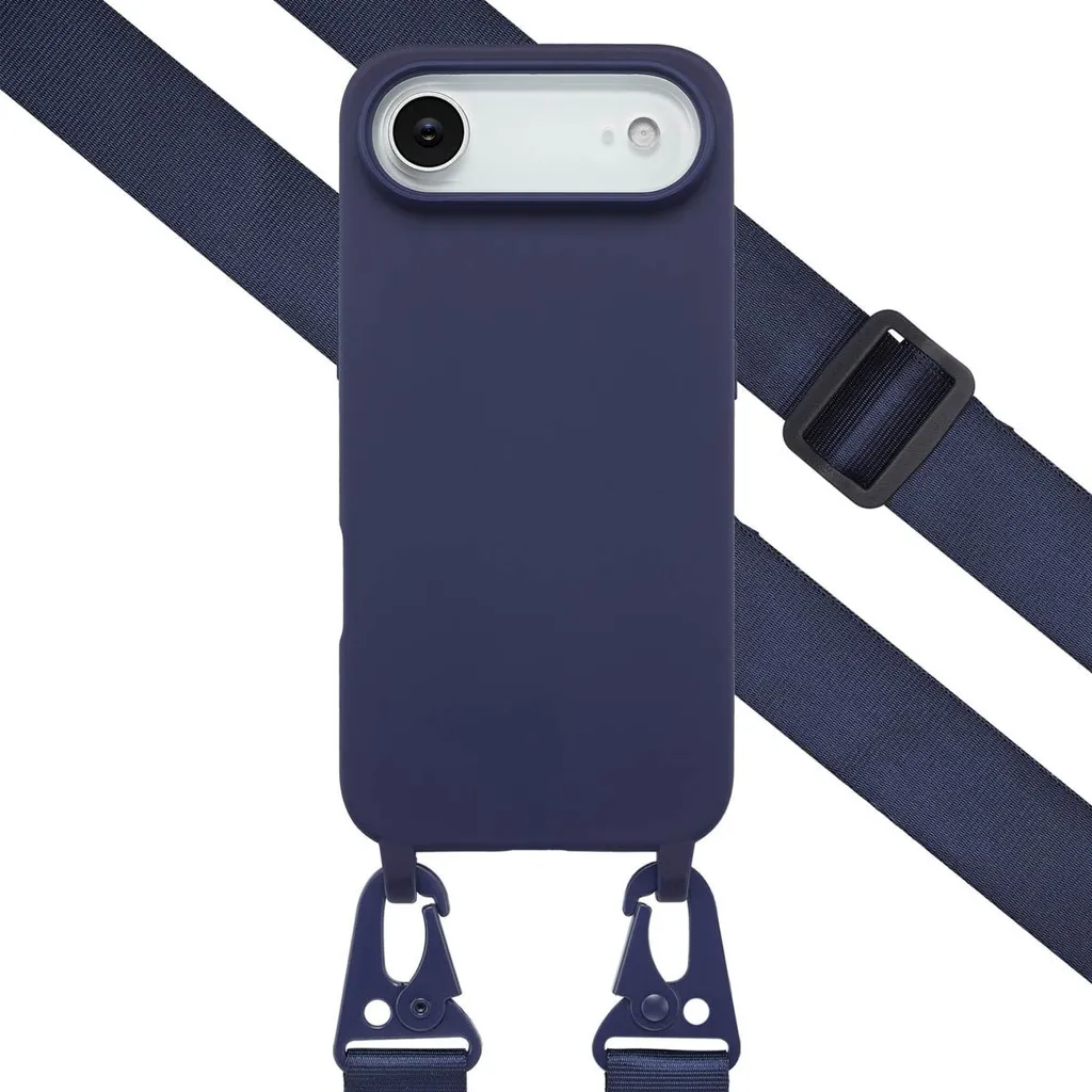 Cover iPhone Air Blu Scuro Selencia: Silicone con Cordino Rimovibile