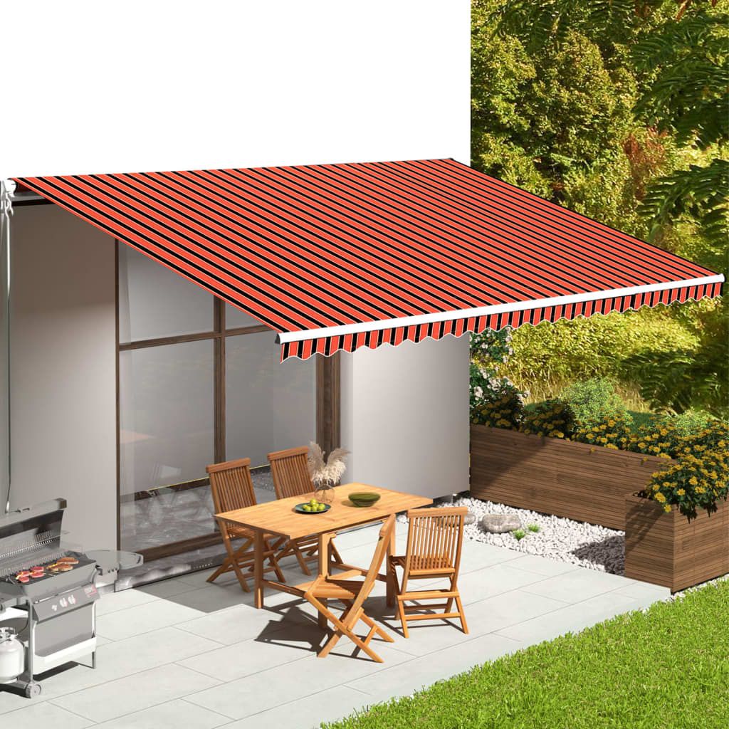 The Living Store Markisenbespannung Orange und Braun 6x3,5 m
