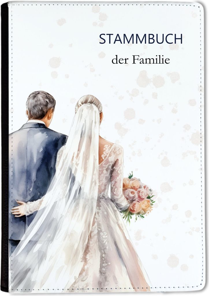 Familienstammbuch, Stammbuch A5 Brautpaar Blau Weiß Stammbuch der Familie, für Hochzeit