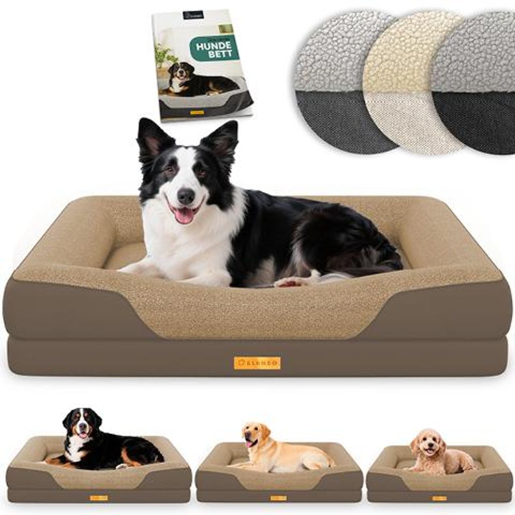 ELONEO Lit orthopédique pour chien, taille M - Marron Image du produit 