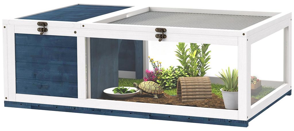 PawHut Schildkrötenhaus aus Holz Schildkrötengehege mit Produktbild 